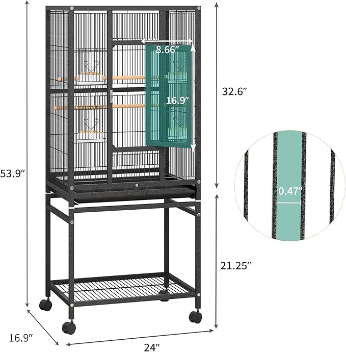 YITAHOME 53 inches Bird Cages for Parakeets, Parrot, Cockatiel, Pigeon