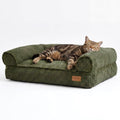 FUKUMARU Dog Couch Bed, Corduroy Cozy Cat Bed, Waterproof, Washable Cover