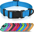 Joytale Small Dog Collar, Reflective and Adjustable Nylon Collar with Quick-Release Buckle, Lightweight No-Choke Design for Small Dogs, Sky Blue, 5/8" Width