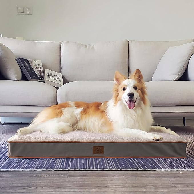 Sunheir Orthopedic Dog Beds Large Sized Dog, Big Waterproof Dog Crate Pad