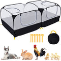 73" Large Small Animal Playpen with Detachable Bottom, Portable Chicken Coop Run and Chick Brooder, Pop Up Pet Enclosure Tent for Guinea Pigs, Bunnies, Puppies, Cats, Indoor/Outdoor Exercise Pen
