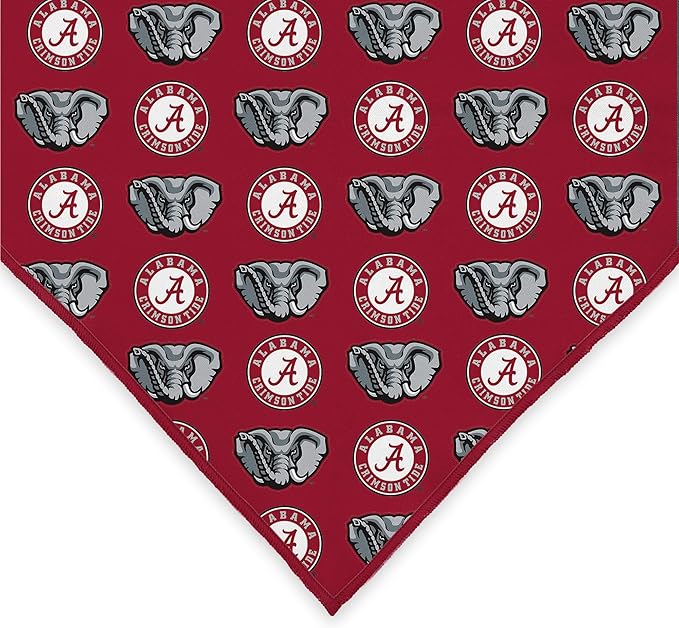 Alabama Crimson Tide Officially Licensed Bandana for Dogs and Cats | Fits Pets Great Gift Idea | Easy-to-Tie (Large, 28")