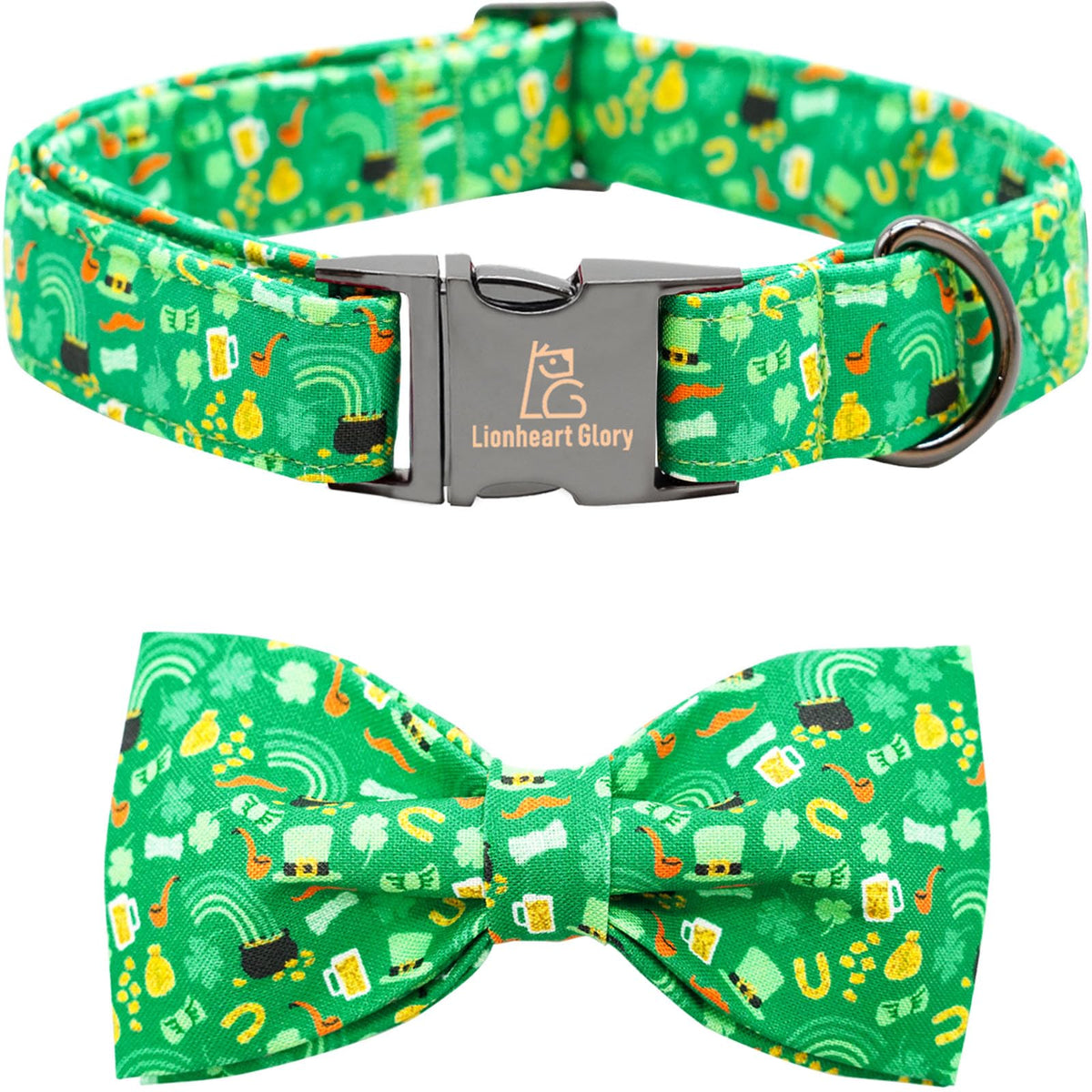 Lionheart Glory Heart Dog Collar, Valentine's Day Dogs Collar with Flower, Cute Floral Pattern Pet Collars Adjustable Dog Collars for Small Dogs