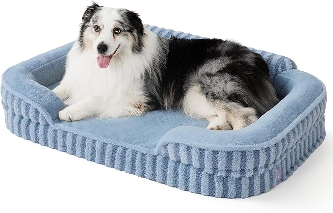 LE SURE Cute Cozy High Back Orthopedic XL Dog Bed with Sides