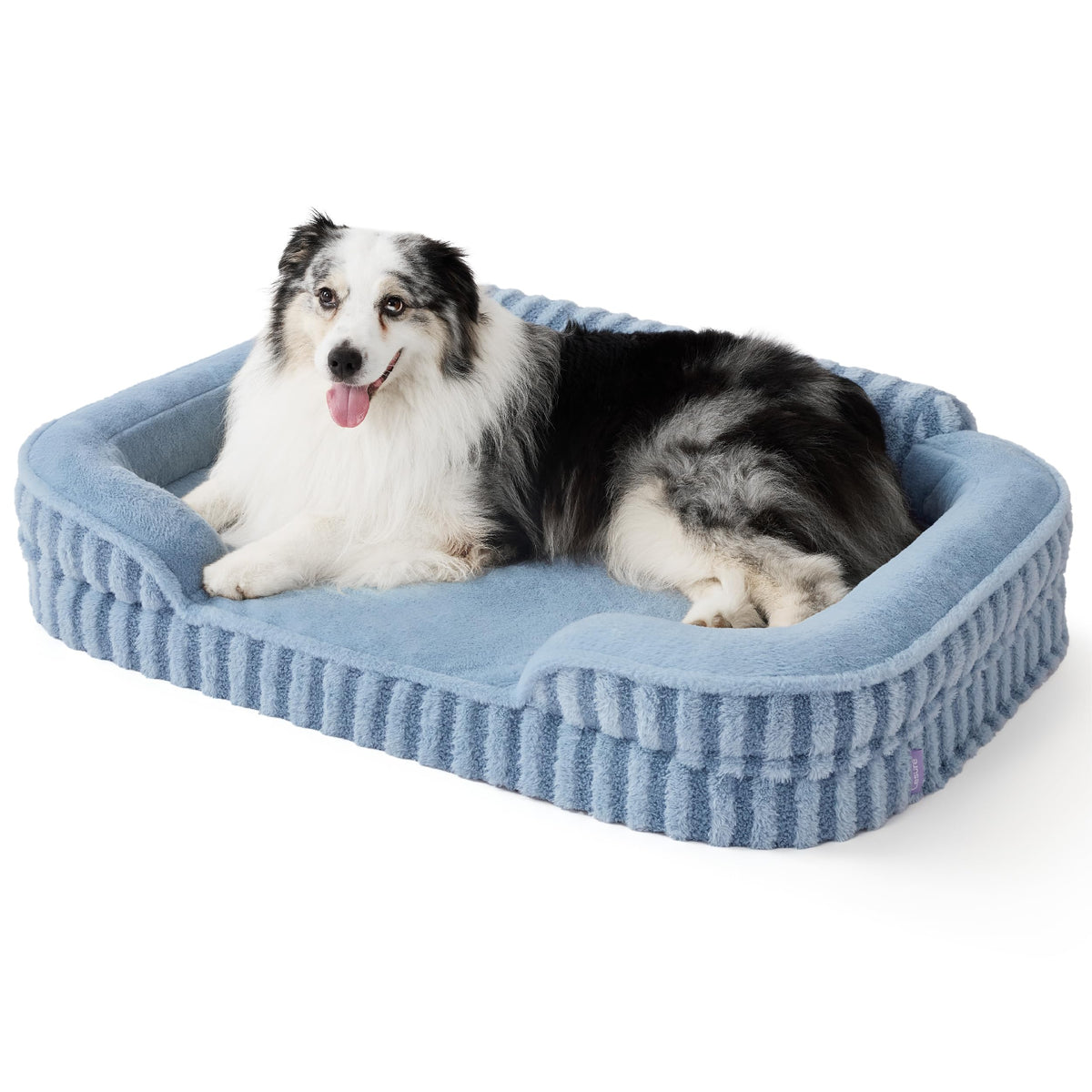 LE SURE Cute Cozy High Back Orthopedic Dog Beds Large Sized Dog,35" Beige