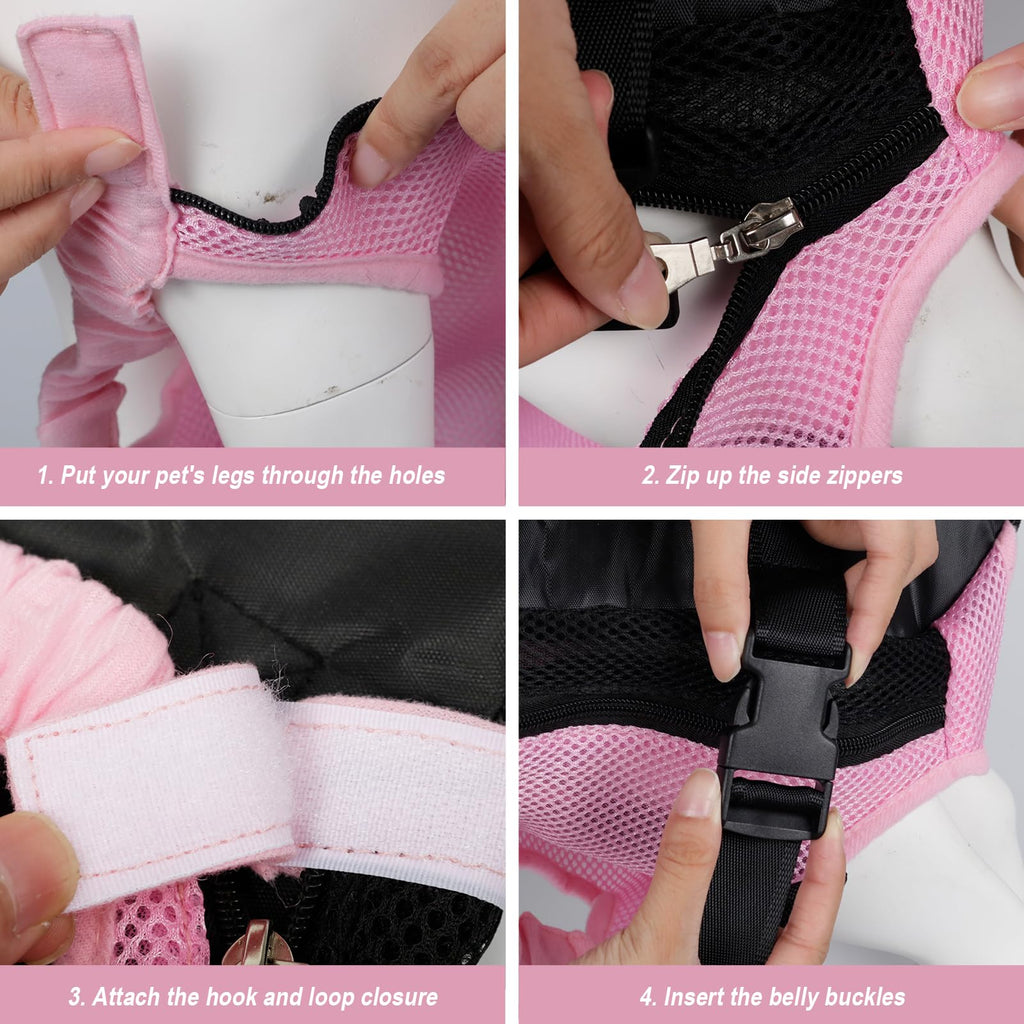 FEimaX Dog Carrier Backpack Pet Legs Out Front Cat Travel Bag, Adjustable Puppy Backpacks Carriers Hands-Free for Small Medium Dogs Cats Hiking Traveling Camping Daily Walking