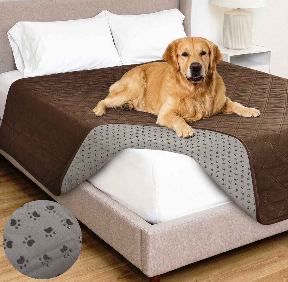 GORILLA GRIP® Waterproof Dog Blanket, Couch Cover for Dogs 82x102 Chocolate