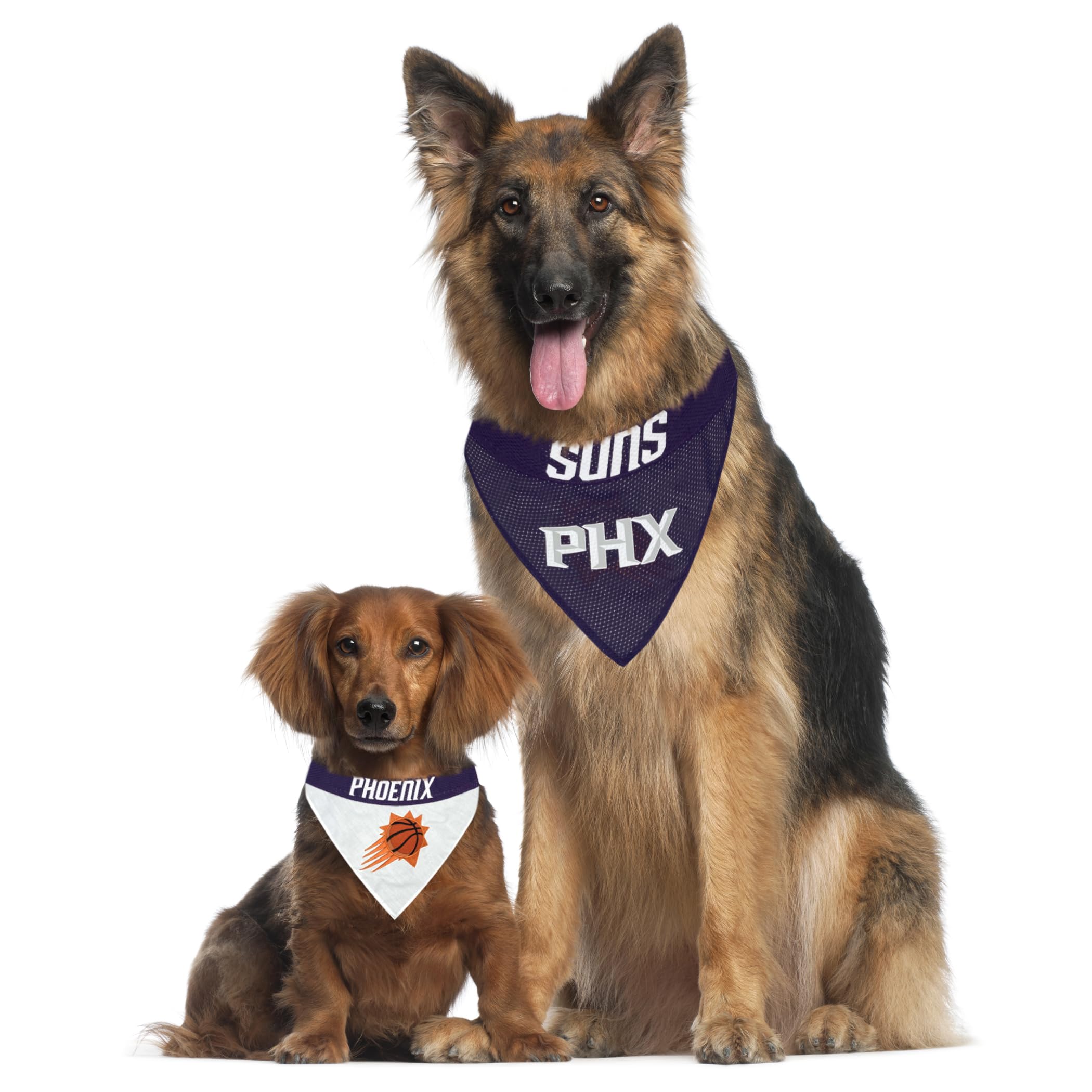 Pets First NBA Dog Bandana -Pheonix Suns Reversible Bandana. 2 Sided Home & Away Sports Bandana with a Premium Embroidery Team Logo, Small/Medium