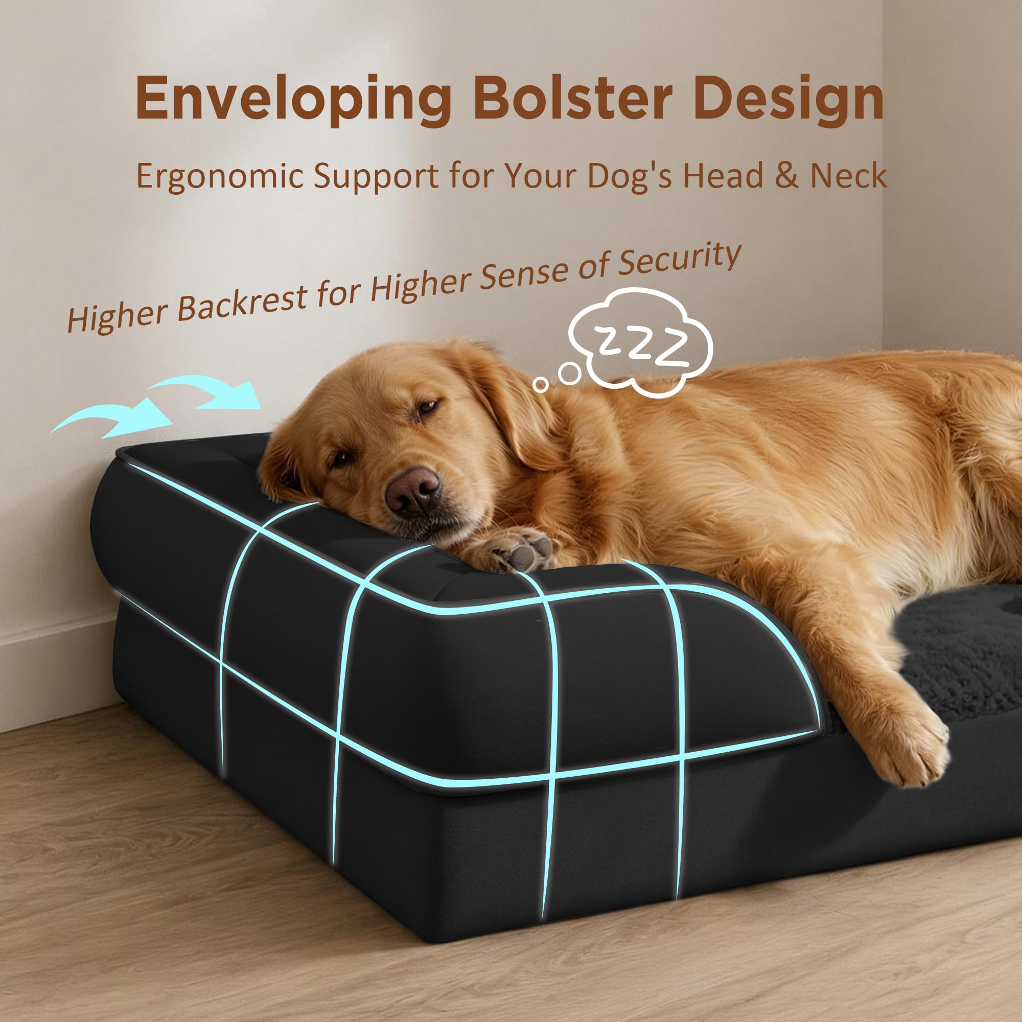 Comfort Expression Waterproof Orthopedic Dog Beds for Large Sized Dog