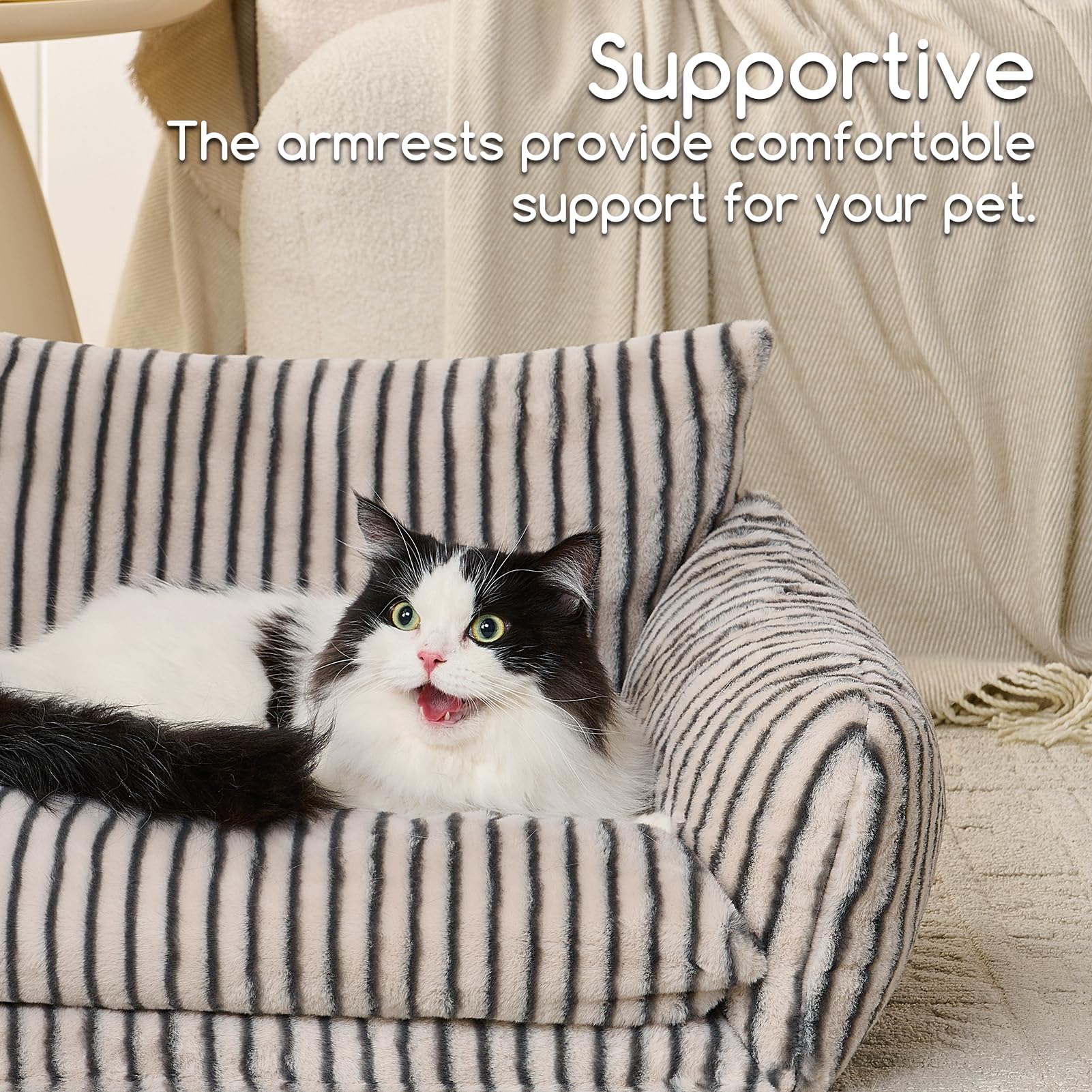 Hollypet Cat Bed Small Dog Orthopedic Couch Beds for Pets up to 20 lbs