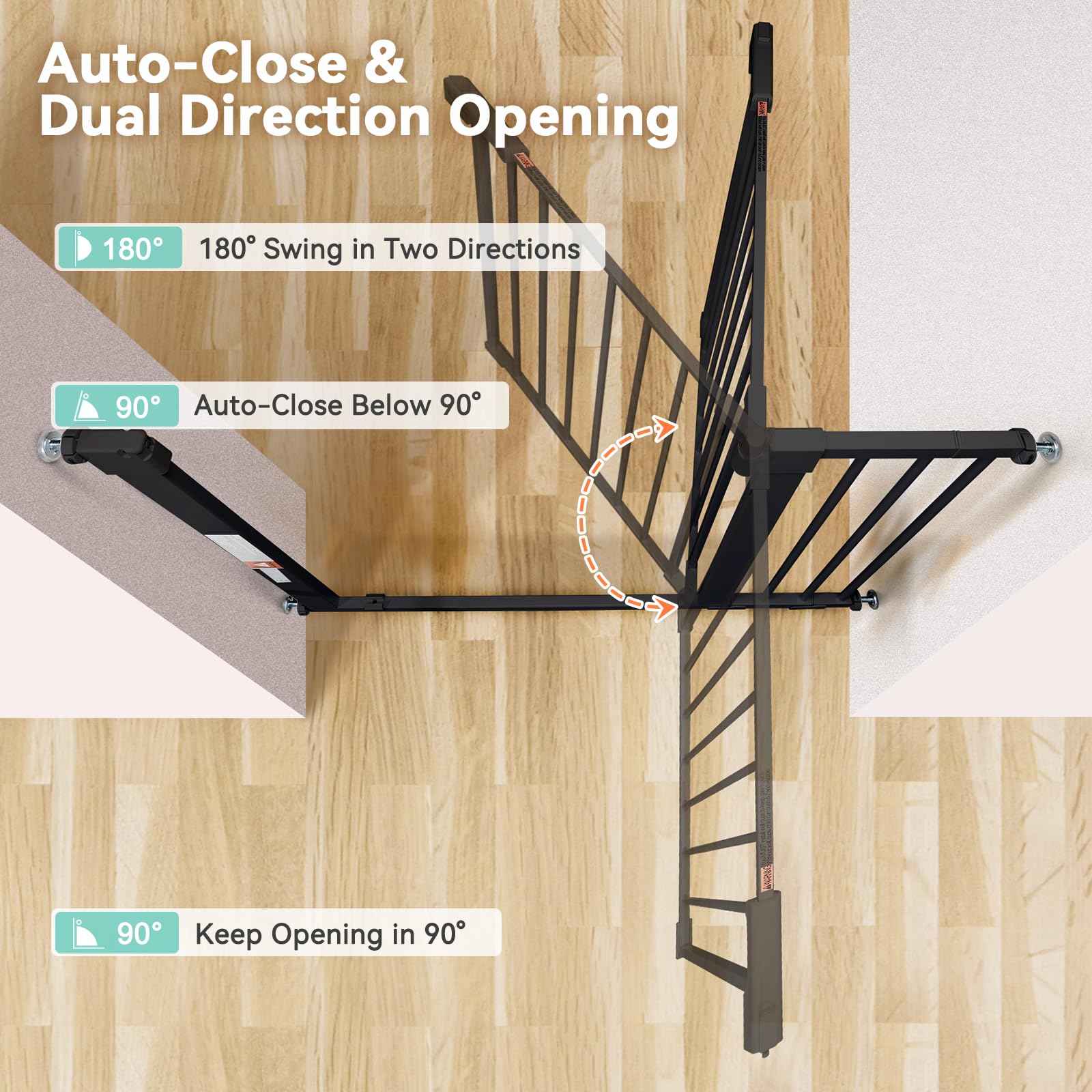 COMOMY 30" Tall Baby Gate for Stairs Doorways, Fits 29.5" to 40.5" Openings