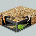 CPLIKE Aquarium Cave Hideout with Viewing Window – Corner Fish Tank Tunnel for Pleco, Cory Catfish, Kuhli Loach, Shrimp & Betta – 2 Hole Plastic Breeding Shelter for Bottom Dwellers (6"x6"x2.5")