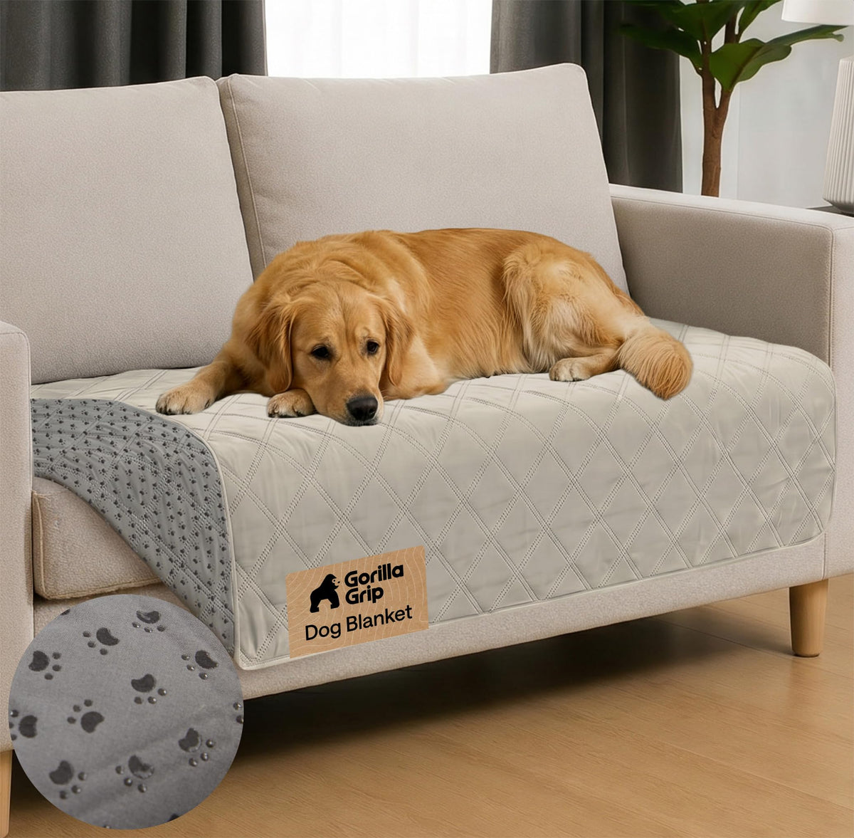 GORILLA GRIP® Waterproof Dog Blanket, Couch Cover for Dogs 82x102 Chocolate