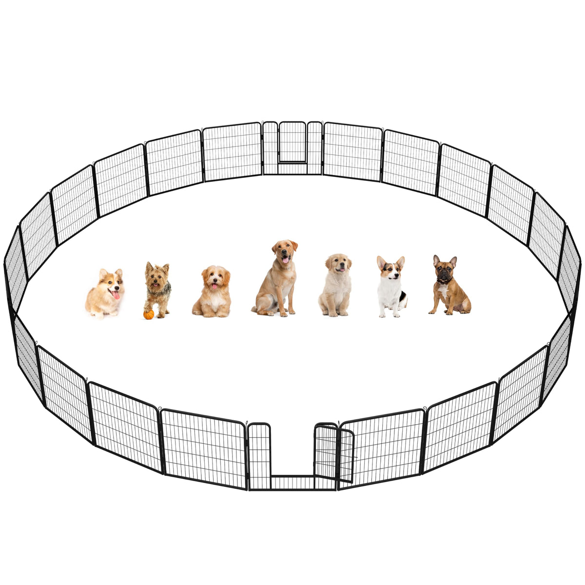 Yaheetech Dog Playpen 32in 6 Panels Pet Fence for Indoor Yard RV Camping