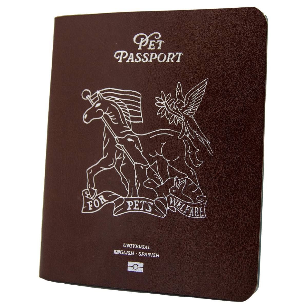 United Pet Club Color Premium PU Leather stitch-sewn Pet Passport Medical Record for Pet Health and Vaccination English + Spanish for Cat, Dog, Puppy and Kitten (Blue, Single)