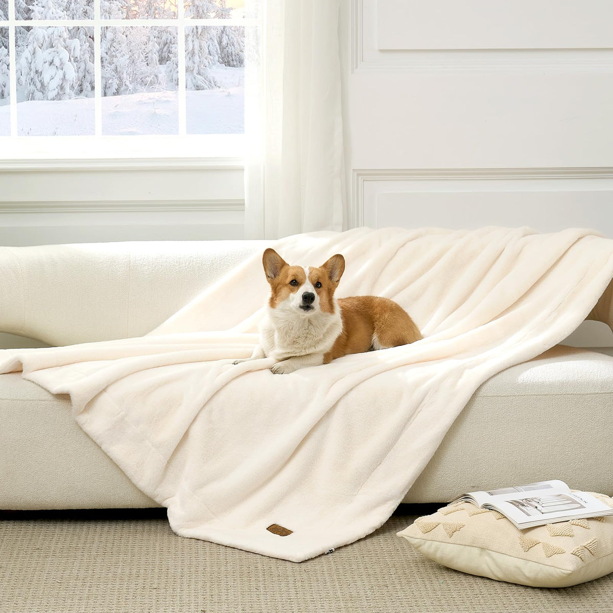 COZY KISS Waterproof Pet Blanket Deer Print for Large Dog & Cat, 30x40 inch
