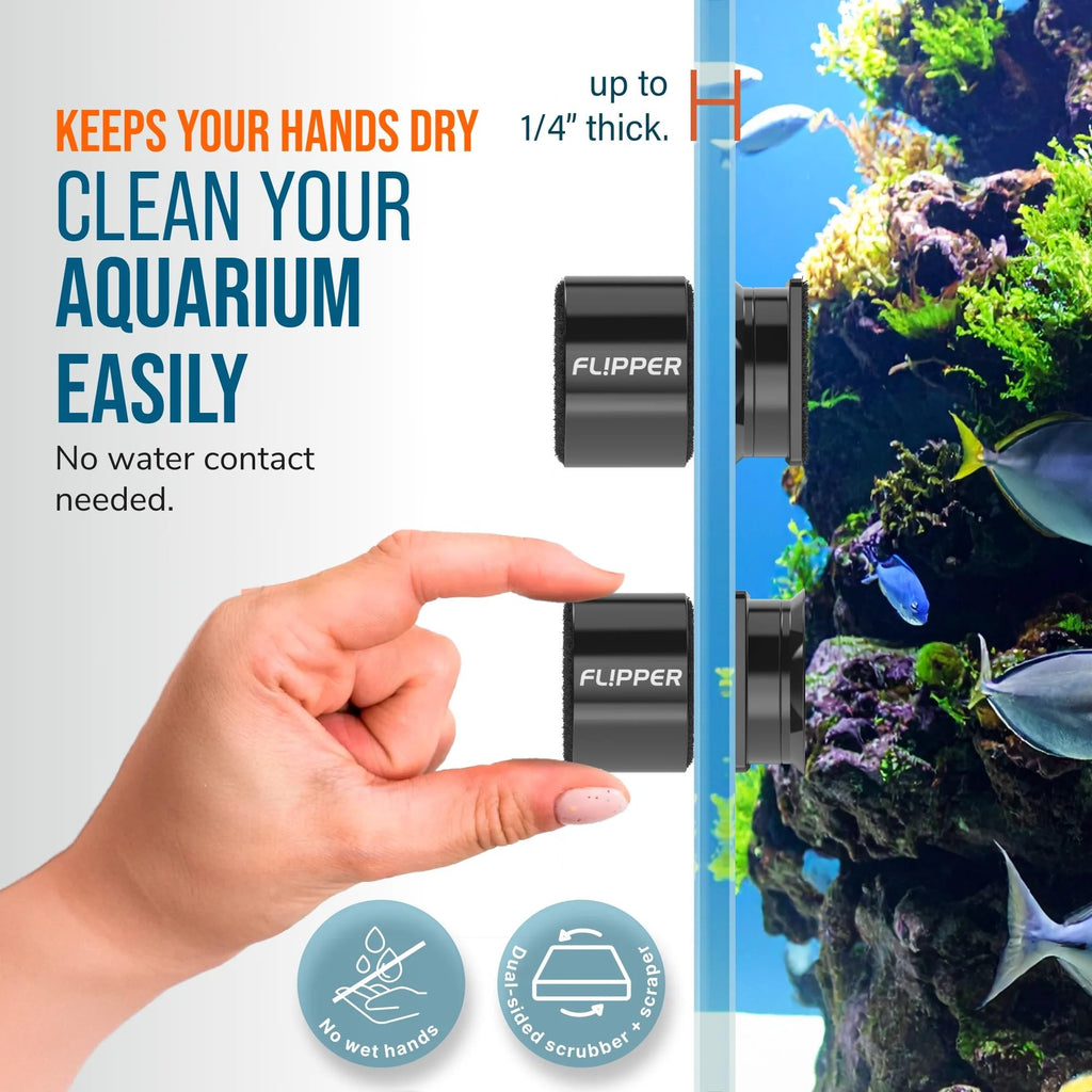 FL!PPER Pico Aquarium Glass Cleaner - Magnetic Fish Tank Cleaner, Scrubber & Scraper, Algae Remover, Aquarium Cleaning Tools