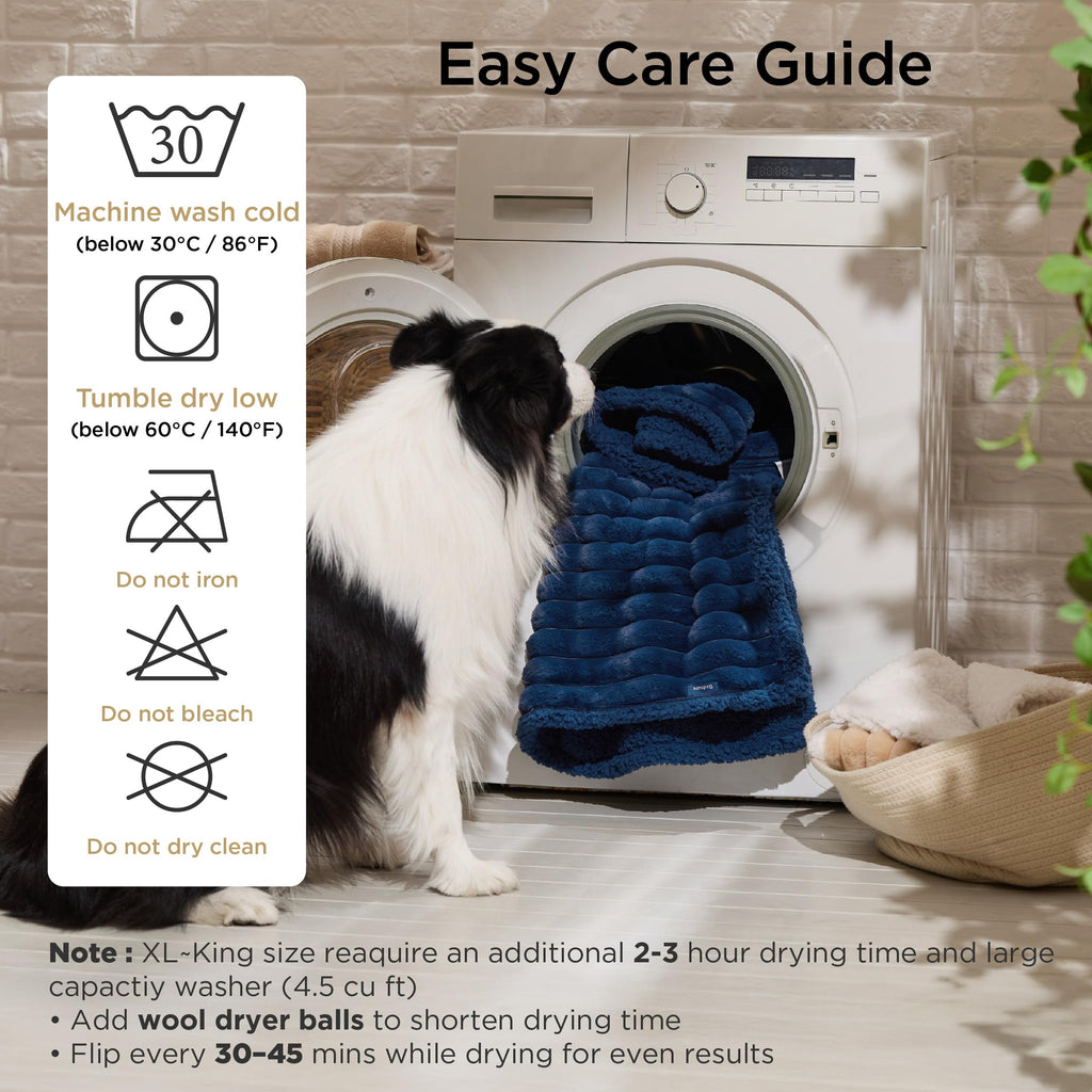 Bedsure ComfyFleece™ Waterproof Blanket for Bed, Twin（60"x80"） Navy Blue