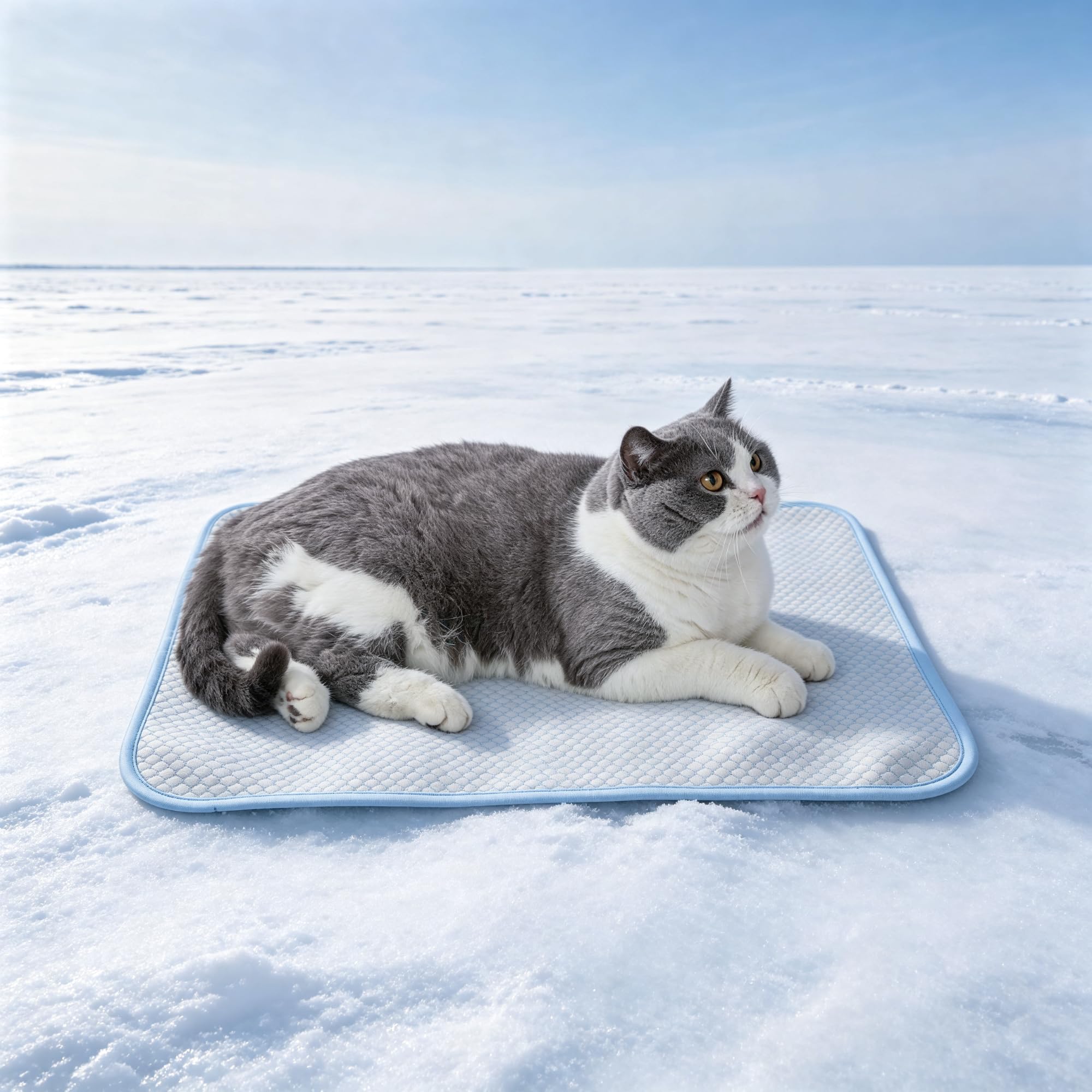 petfelix FrostPro Pet Cooling Mat, Stain & Scratch Resistant QMAX>0.5 for Extra Small Dogs & Small Cats Up to 10 lbs, Self Cooling Mat for Dogs, No Water or Electricity Needed, Blue, Small, 18''*14''