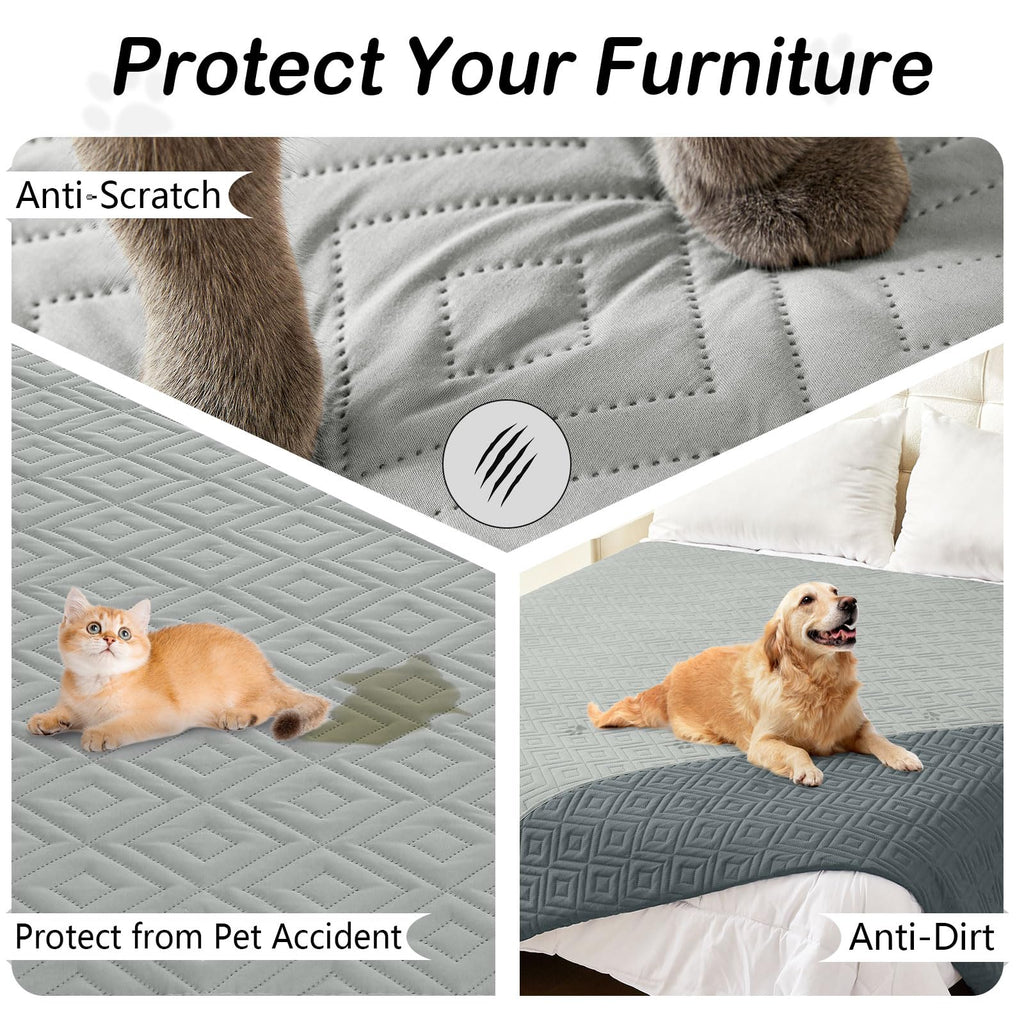 hyha Waterproof Reversible Dog Blanket, Pet Blanket for Sofa Couch