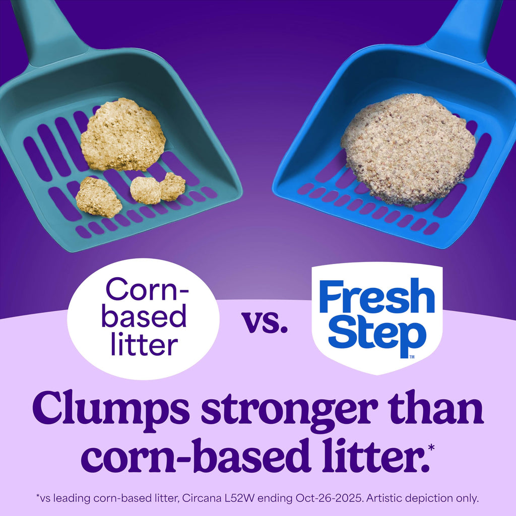 Fresh Step Odor Shield Multi Cat Clumping Cat Litter With Febreze Freshness in Gain Scent, Low Dust, Odor Control with Ammonia Block Tech, Compatible in Automatic Litter Boxes, 14 lb.