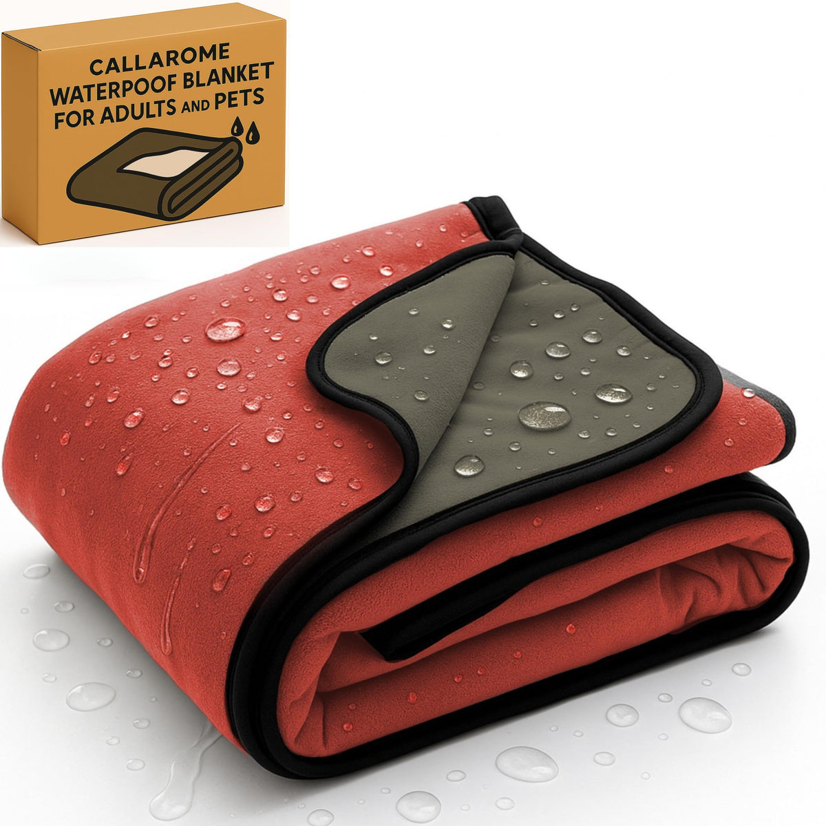 Callarome Waterproof Blanket for Bed & Couch Protection, Grey, 50"x60"