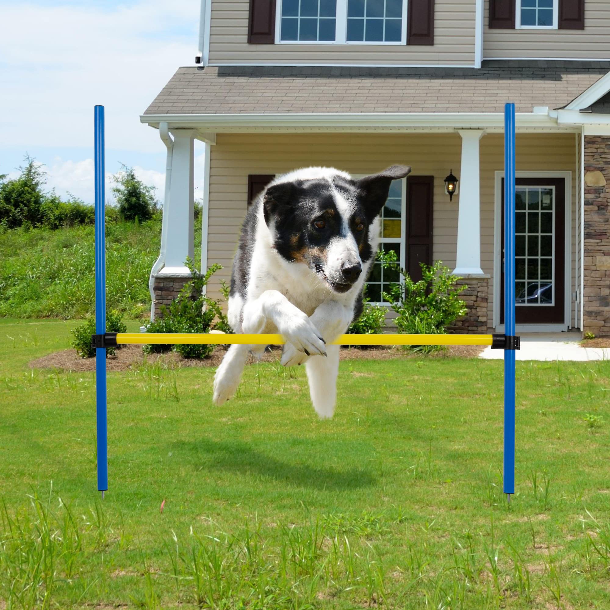 Pet Prime Dog Agility Training Equipment for Dog Obstacle Course Backyard Height Adjustable Jumper Hurdle Bar Portable Dogs Park Exercise Tool