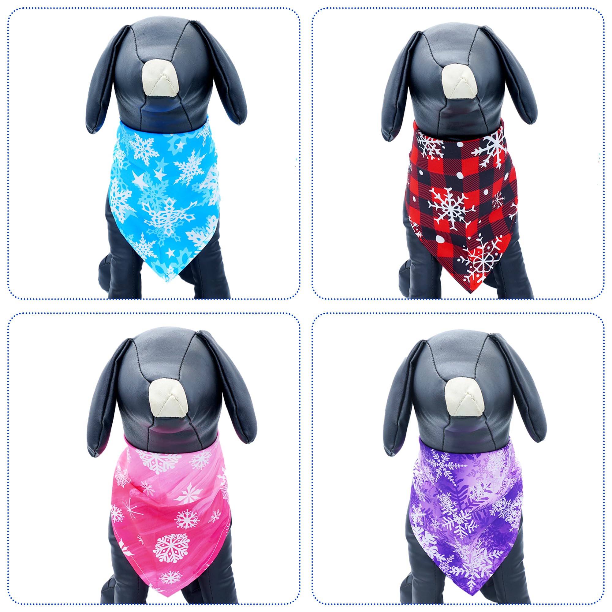 Pai Sence Winter Dog Bandanas Bulk for Medium Dogs Sewn Edge 25" 30Pcs M
