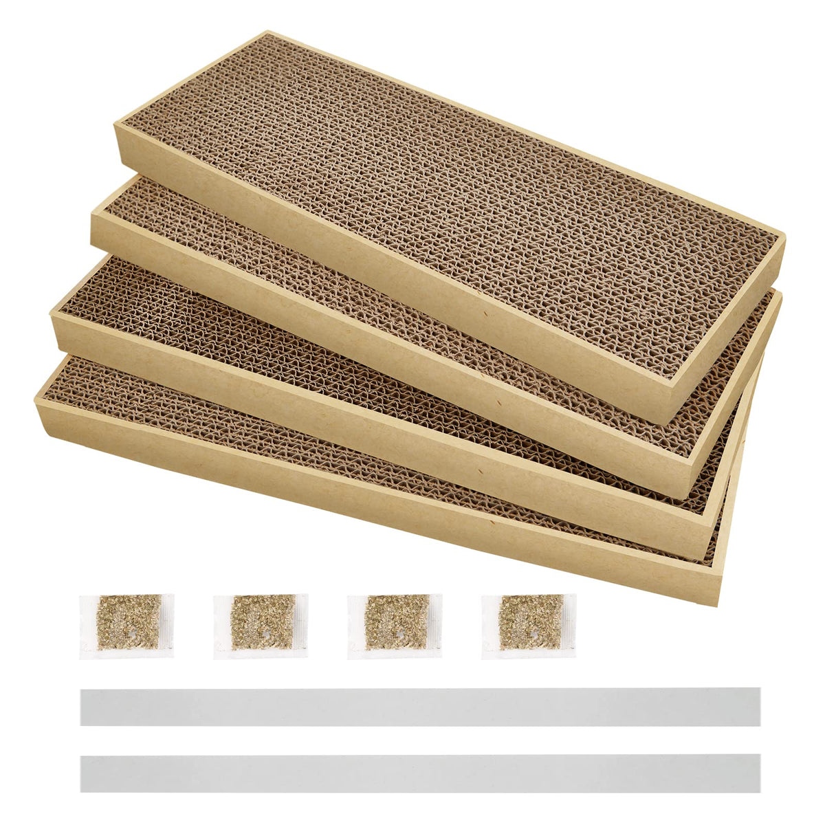 HappyFreeSX Splicing Cat Scratch Pad: Cat Scratchers for Indoor Cats and Kitten, 2 Pack Cat Scratching Pad, Cat Scratcher Cardboard, Scratching Pad, Premium Scratch from Cats, Double-Sided Design