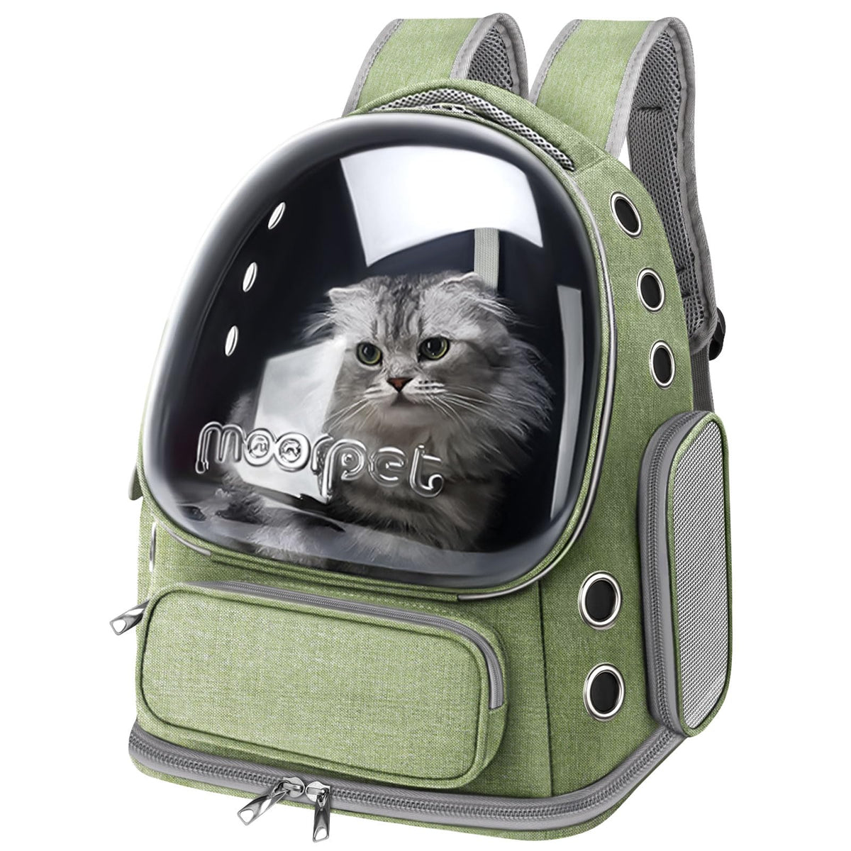 Cat Backpack Carrier, Breathable Cat Bubble Backpack Large Space Cat Carrier Backpack for Kitty Small Dog, Foldable Airline Approved Cat Backpack, Transparent Pet Travel Backpack Up to 20 lbs (Blue)