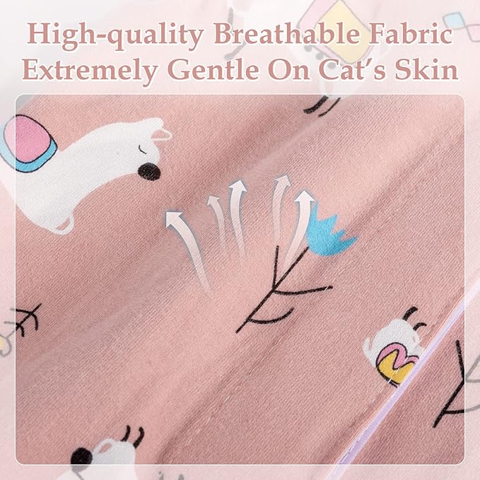 ANWA 2 Pack Cat Recovery Suit - Breathable Cat Onesie for Cats After Surgery Female, Kitten Surgery Recovery Suit Female Abdominal Wound