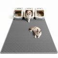 Pieviev Cat Litter Box Mat, Double-Layer Urineproof Design, 47" x 36" Gray