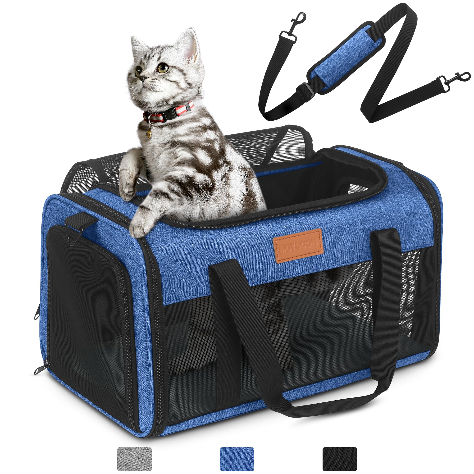 PETUX Airline Approved Pet Carrier for Small Cats up to 12 lb, Blue