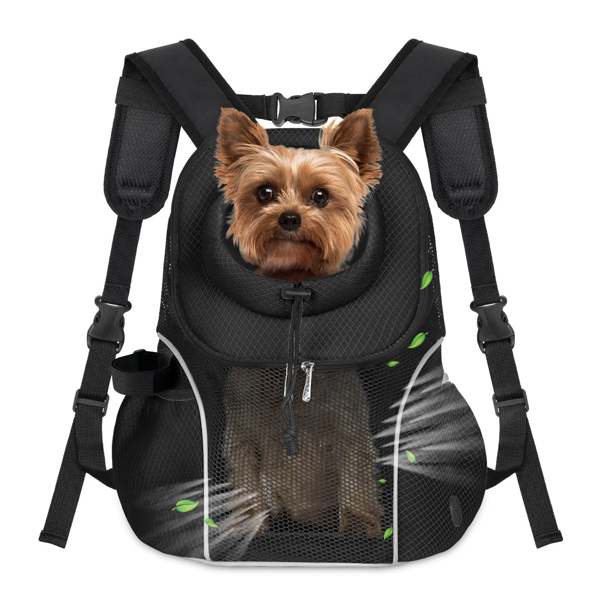 WOYYHO Pet Dog Carrier Backpack, Ventilated Mesh Small Dog Front Backpack