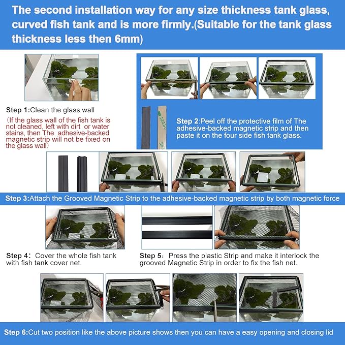Magnetic Aquarium Cover lid Fish Tank lid Anti-Jumping net Cover mesh lid Aquarium Hood