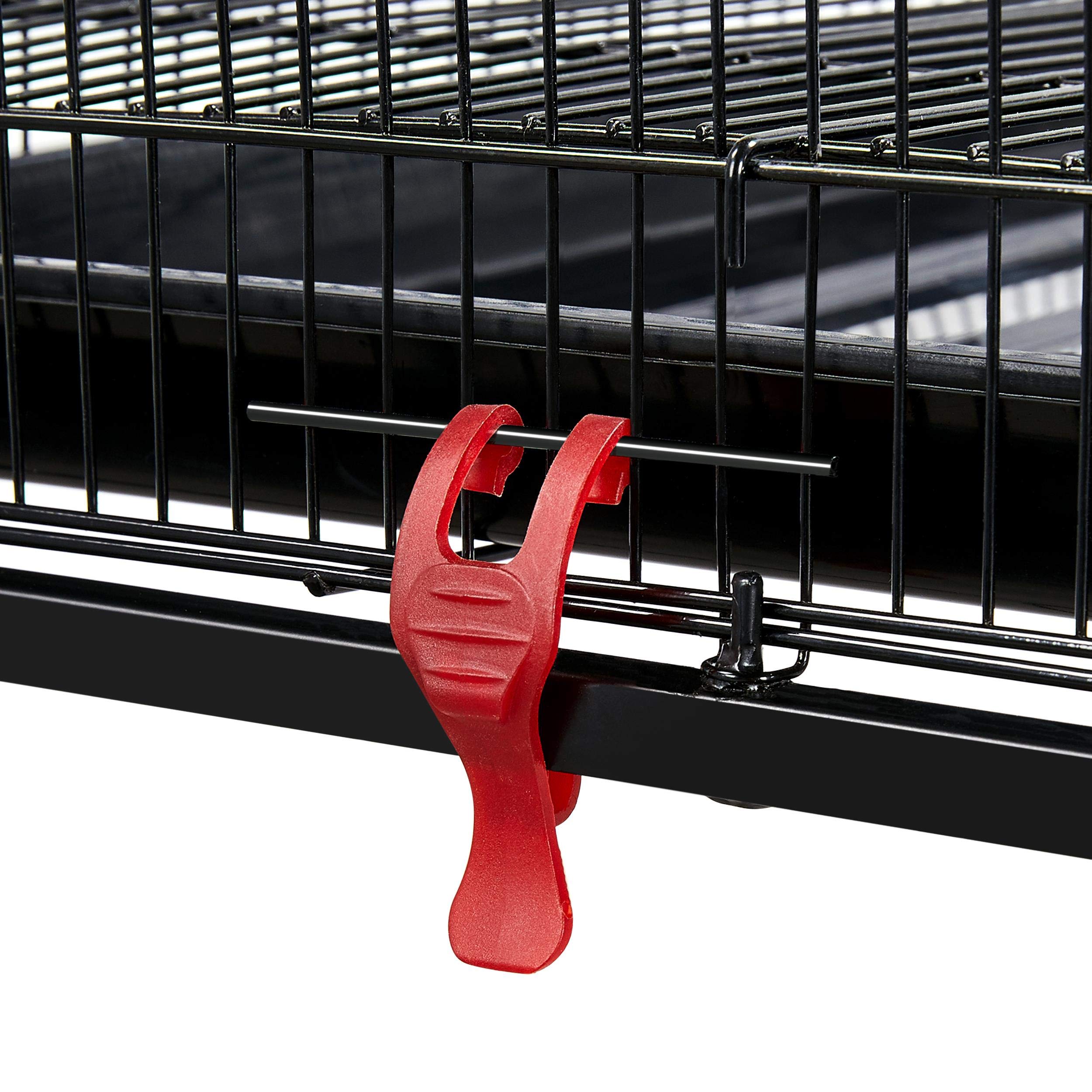 Yaheetech 47-inch Rolling Breeding Flight Bird Cages for Parakeets Budgies Finches Cockatiels Conures Lovebirds Canaries Parrots w/Detachable Stand, Black