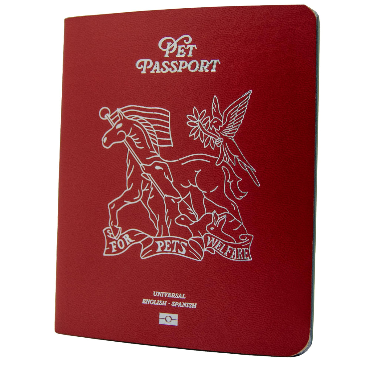 United Pet Club Color Premium PU Leather stitch-sewn Pet Passport Medical Record for Pet Health and Vaccination English + Spanish for Cat, Dog, Puppy and Kitten (Blue, Single)