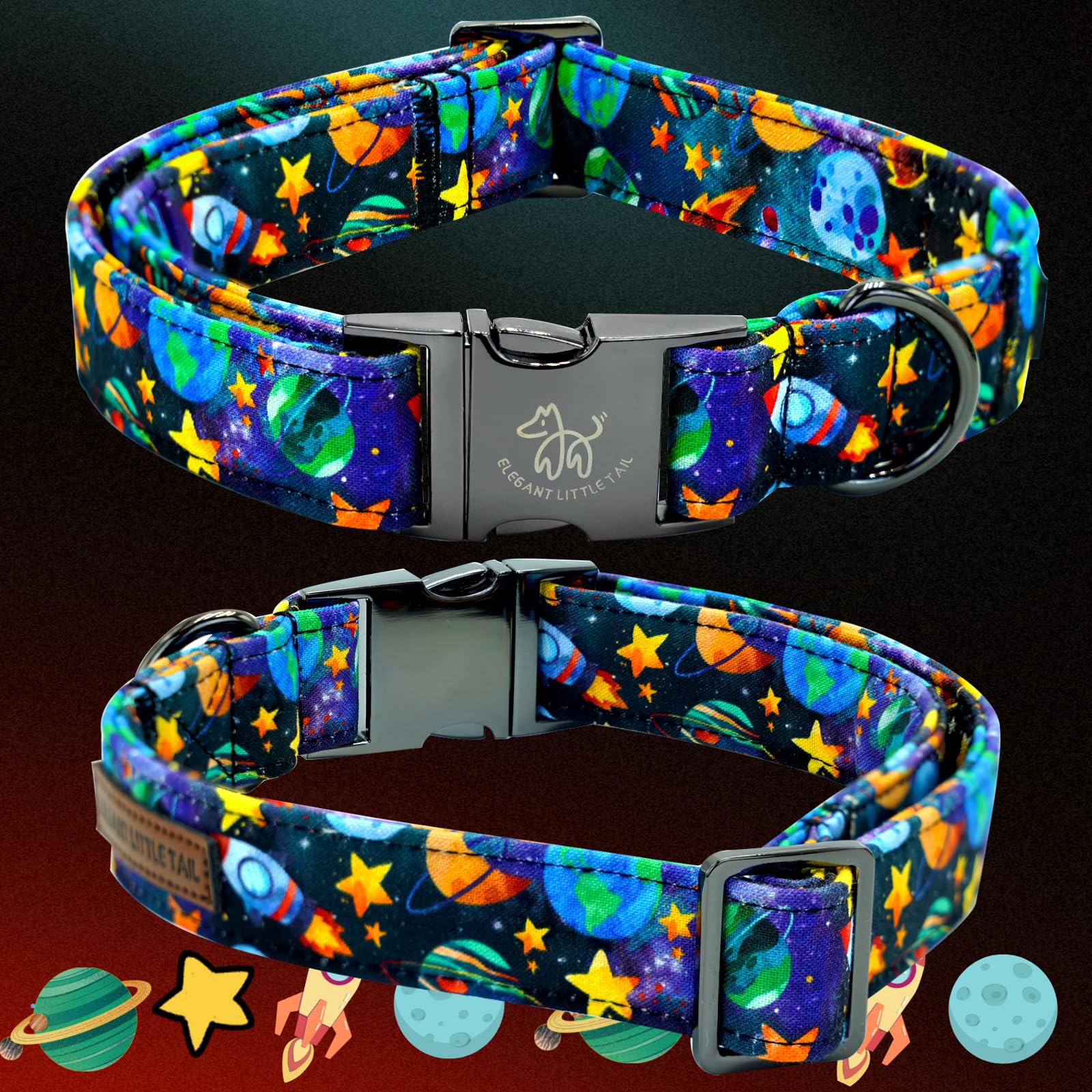 Elegant little tail Dog Collar, Boy Pet Collrs Blue Durable Soft Bowtie Dog Collar Adjustable Dog Collars for Small Medium Large Dogs