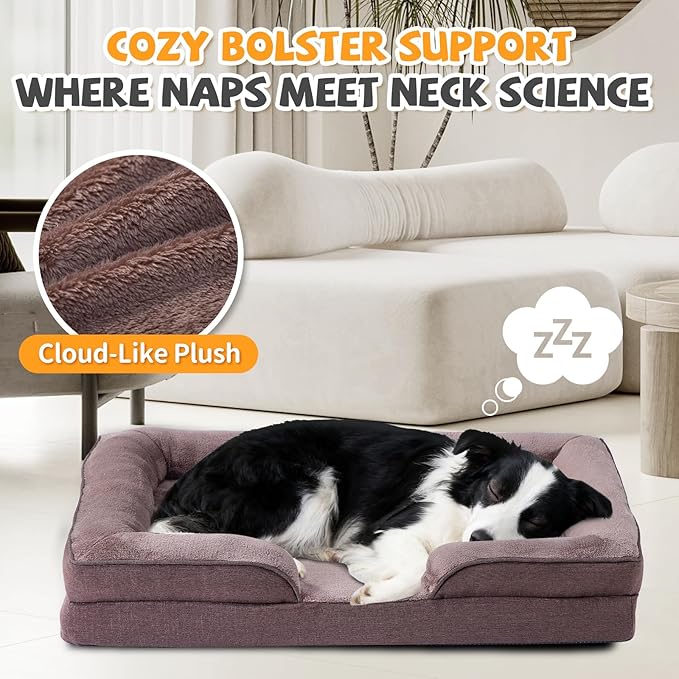 Makigued Medium Orthopedic Dog Bed, Egg Crate Foam, 35 x 24.8 x 6.7 Inches