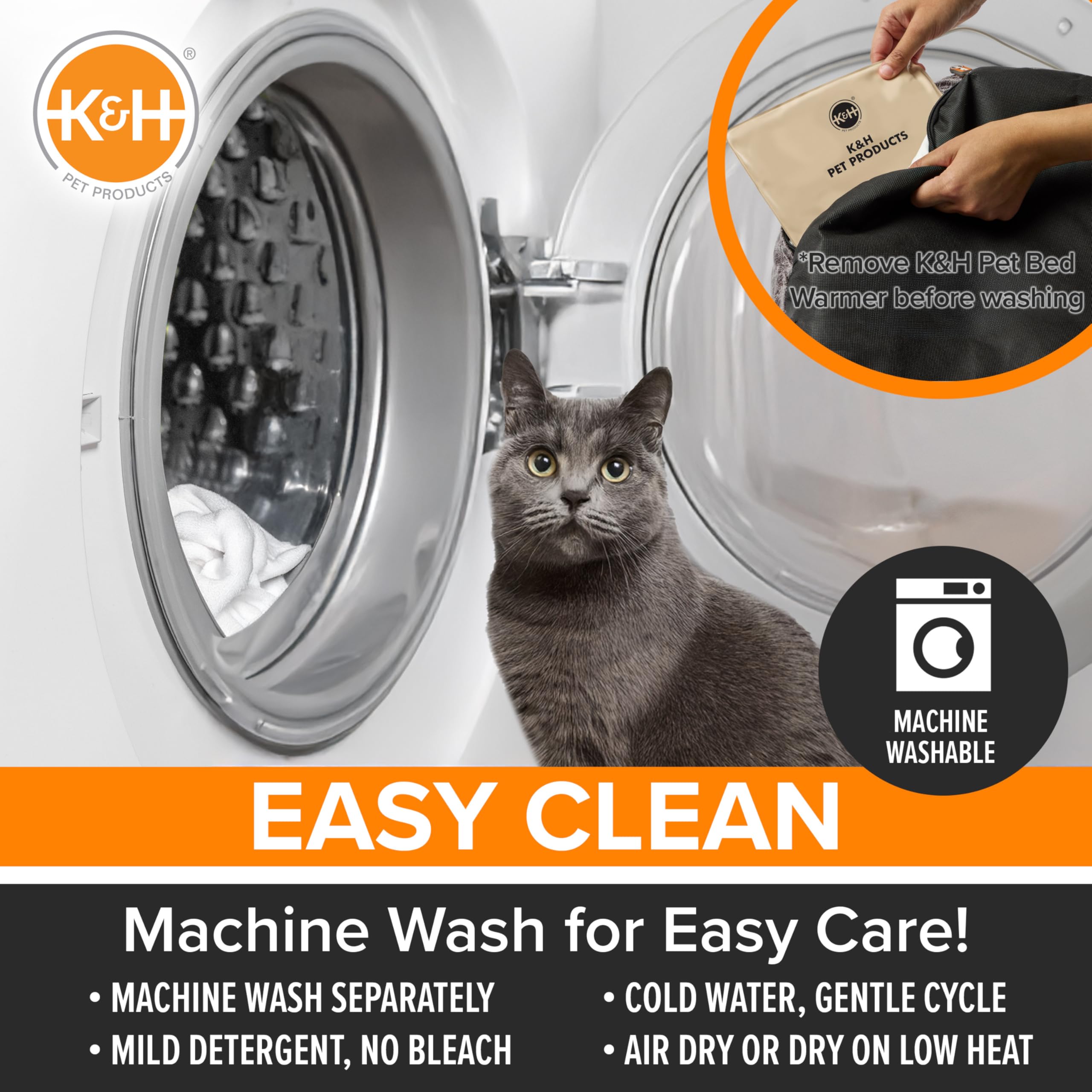 K&H Heated Cat Bed, Thermo-Snuggle Cup Bomber Indoor, Safety Listed, 18x14