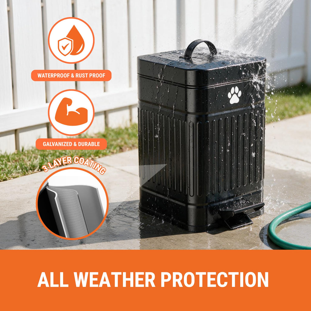 Pupzle Dog Poop Trash Can Outside, 1.3 Gal Outdoor Dog Poop Trash Can