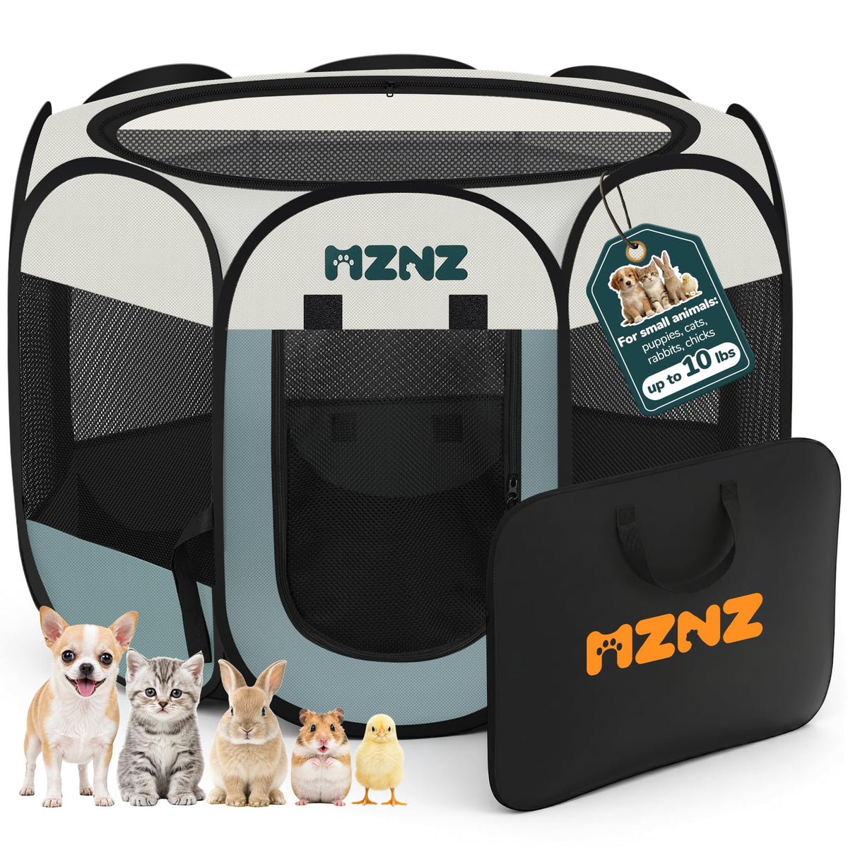 MZNZ Dog Cat Small Animal Puppy Playpen Crate, Small, Pink