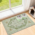 famibay Dog Food Mat, Absorbent Cat Dog Mats for Food and Water, No Stains Quick Dry Pet Cat Bowl Mats with Non Slip Backing, Boho Pet Feeding Mat for Floor Waterproof 12"x20"