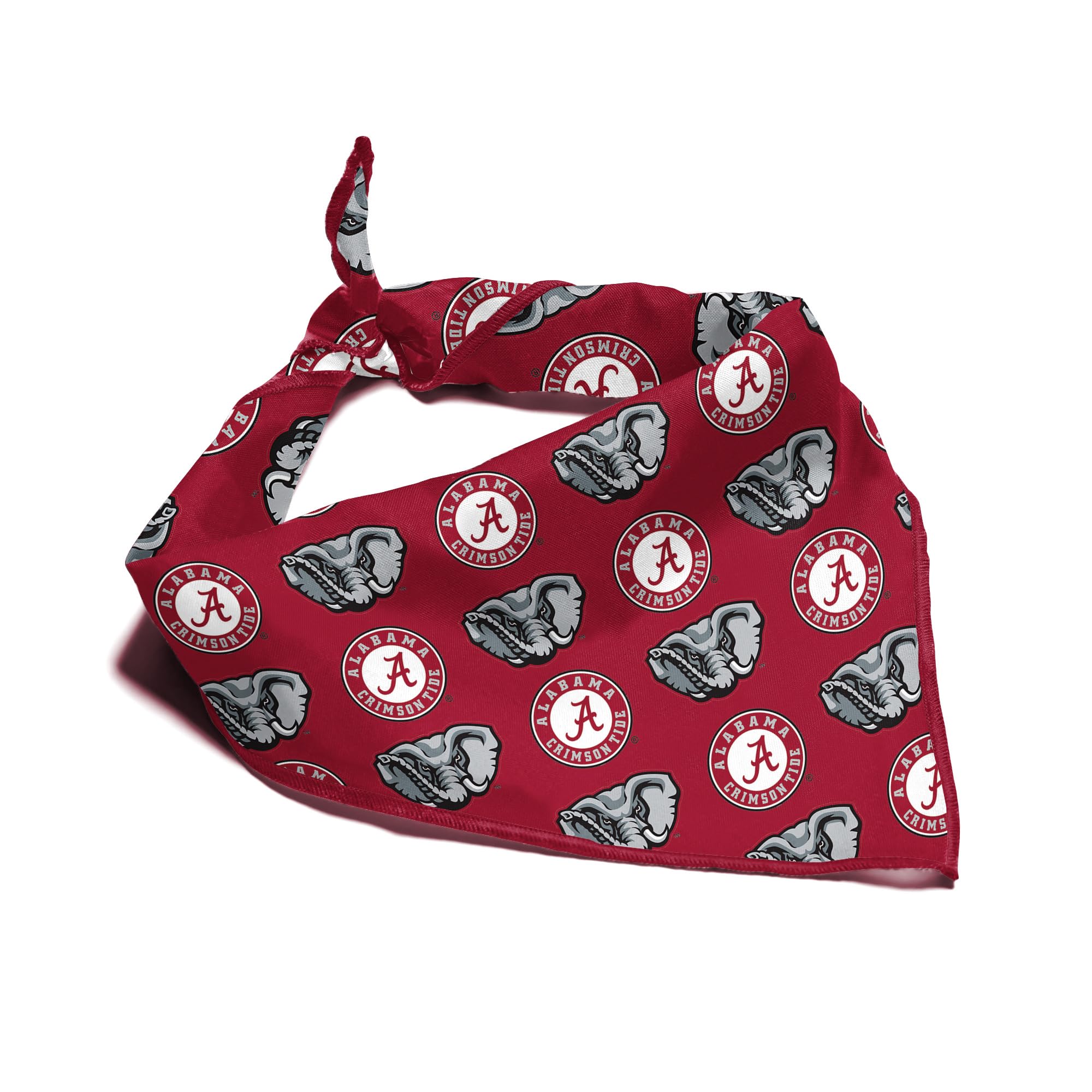 Alabama Crimson Tide Officially Licensed Bandana for Dogs and Cats | Fits Pets Great Gift Idea | Easy-to-Tie (Large, 28")