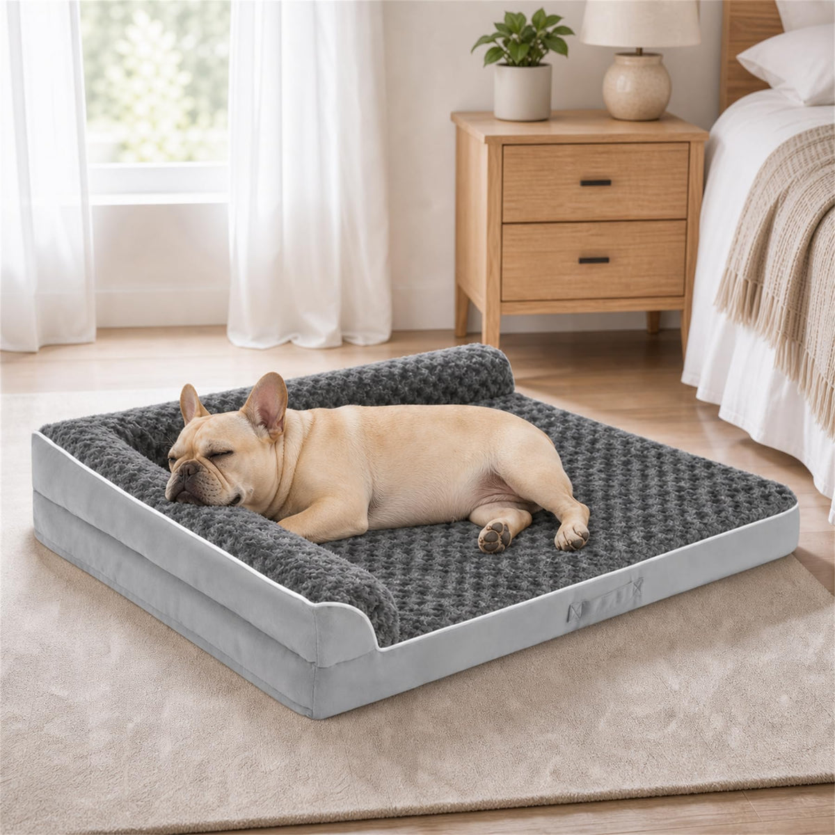 Aeroluxe XXL Orthopedic Dog Bed, Extra Large Dogs, 48"x35"x7.5", Beige