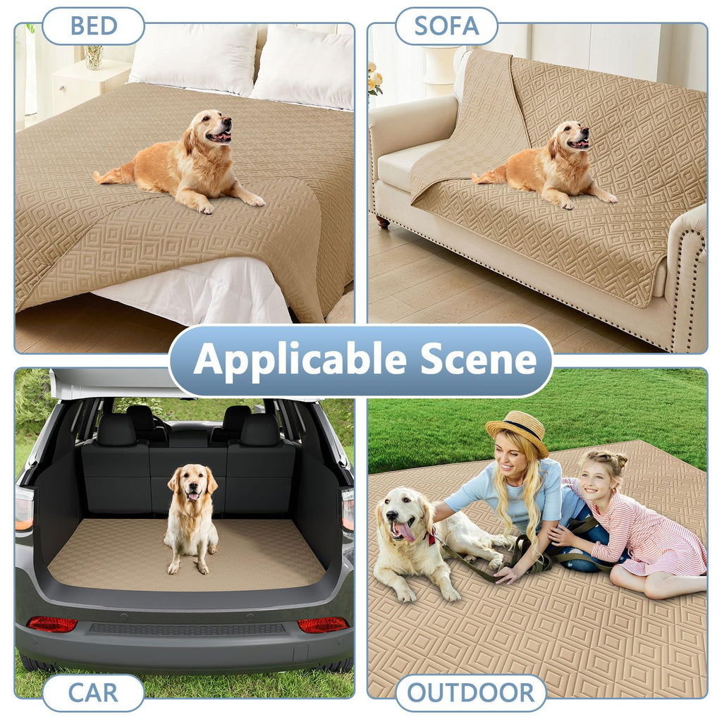 hyha Waterproof Reversible Dog Blanket, Pet Blanket for Sofa Couch