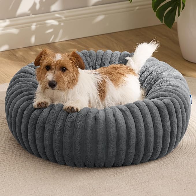 Bedsure ComfyFleece™ Donut Dog Bed Medium Size Dog with Washable Cover