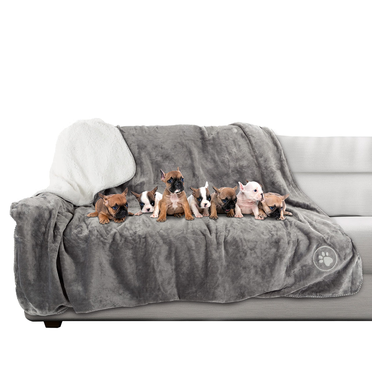 Waterproof Pet Blanket - 50x60-Inch Reversible Sherpa Fleece Throw Protects Couches, Cars, and Beds from Spills, Stains, and Fur by PETMAKER (Pink)