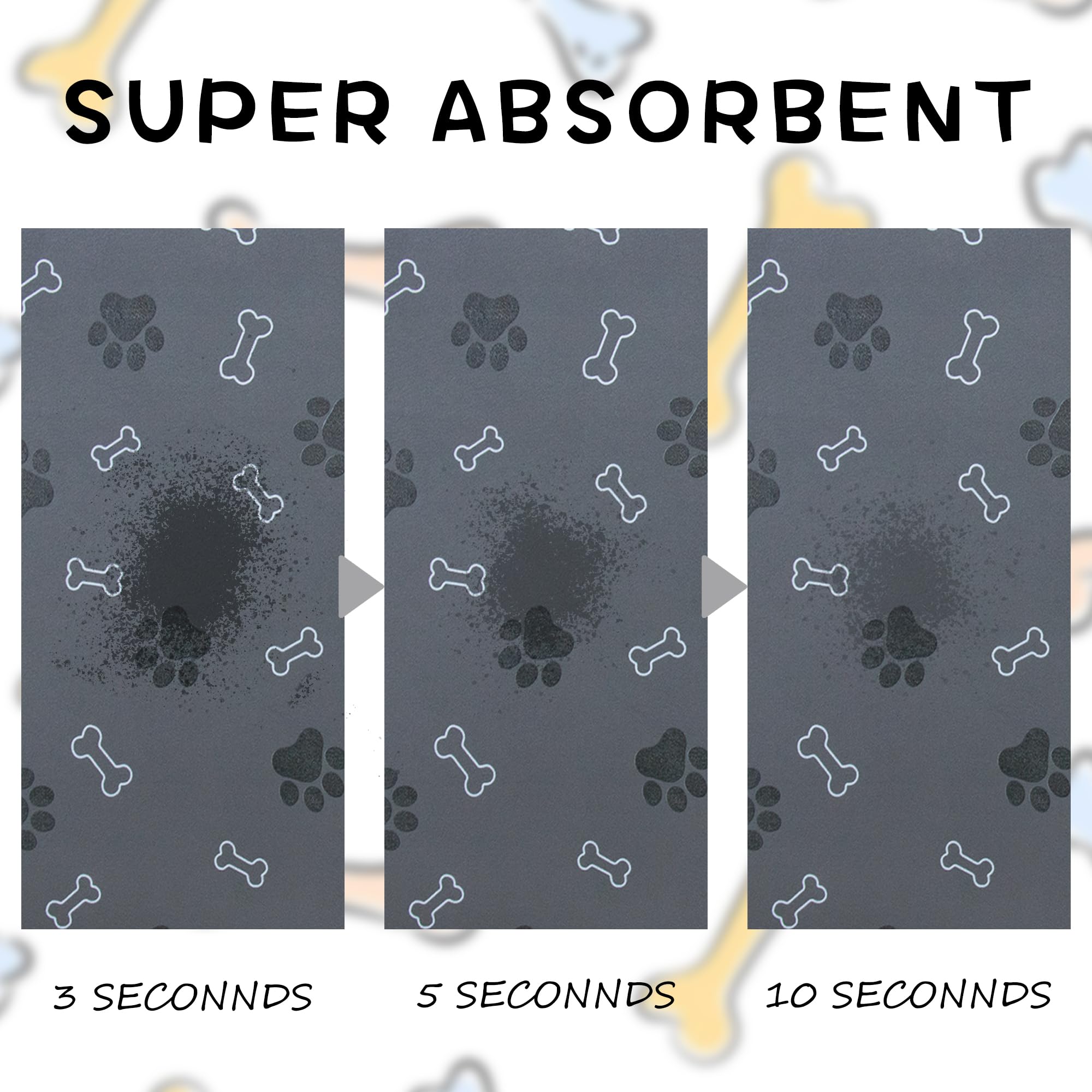 Pet Cat Dog Food Mat Non Slip Mat for Dog Water Bowl Mat Quick Dry Absorbent Cat Feeding Mat, 18.1 * 11.8 in, Dark Grey