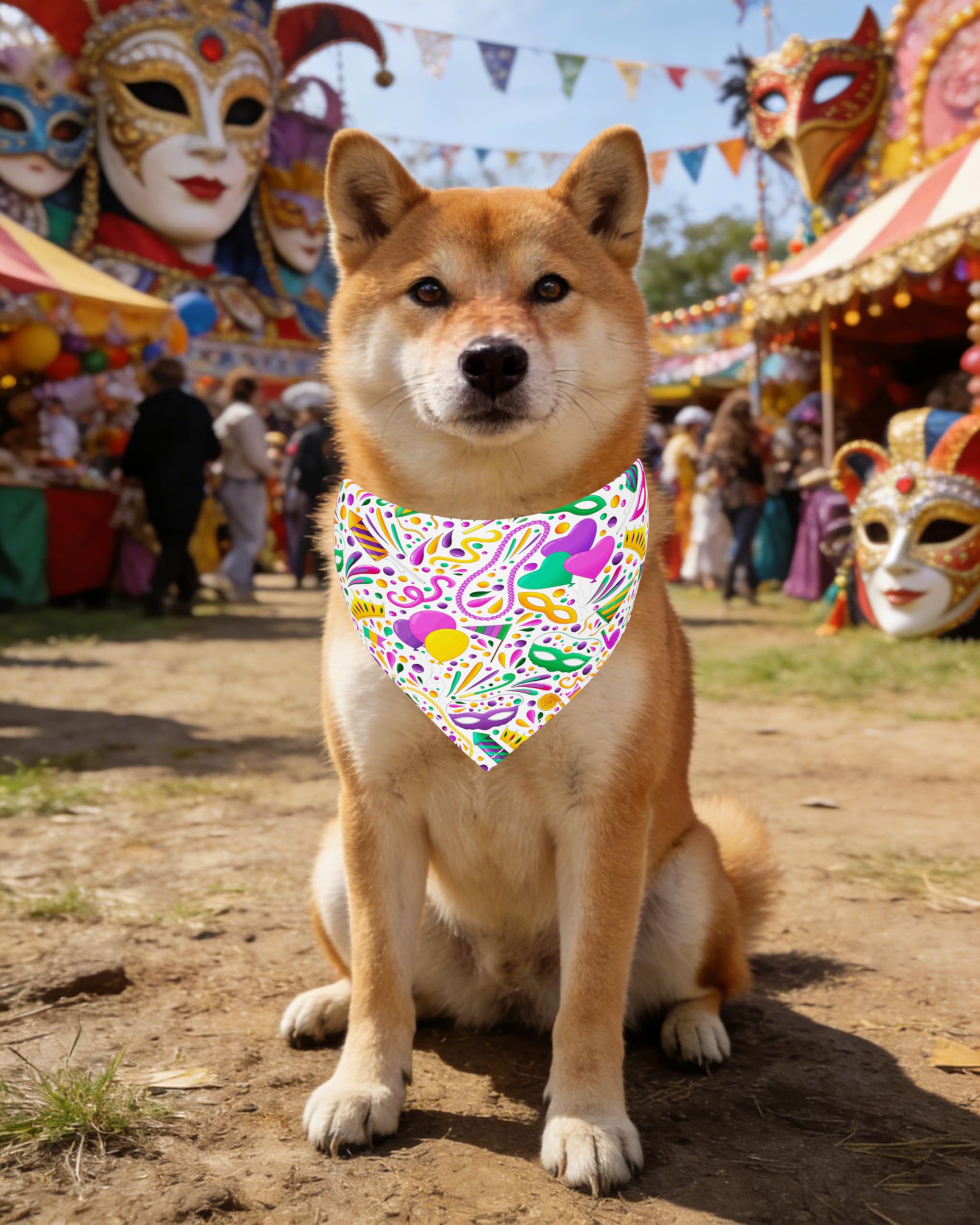 PET SHOW 50 Pack Mardi Gras Dog Bandanas Bulk for Medium Dogs